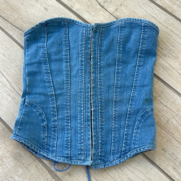 hazel Tops - HAZEL boutique corset denim top